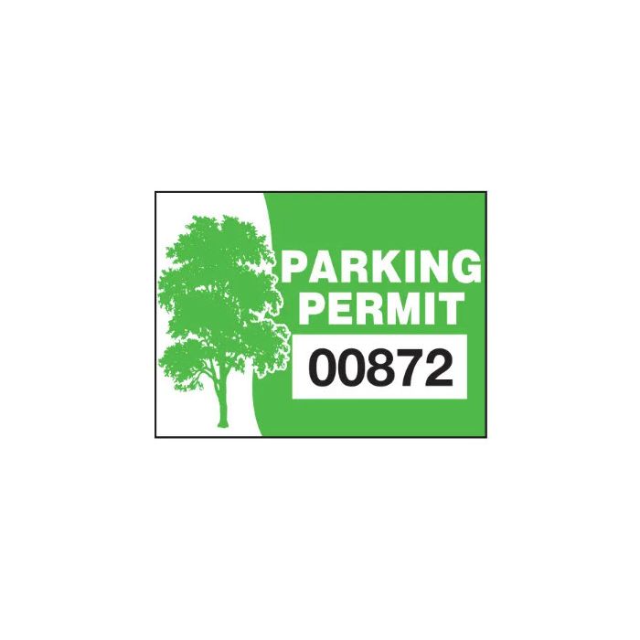 Static Cling Parking Permit Oak Tree Design - Resident Parking