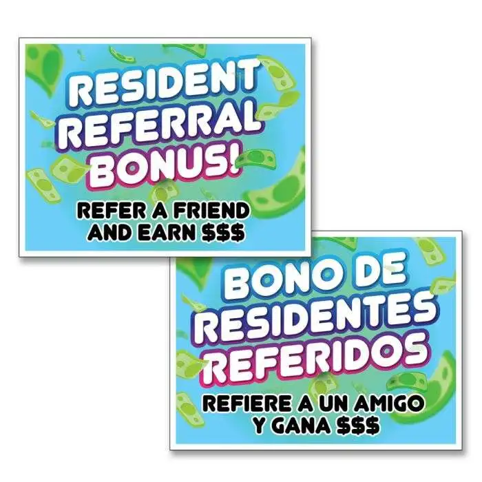 Bandit Sign - "Resident Referral Bonus" English/Spanish 