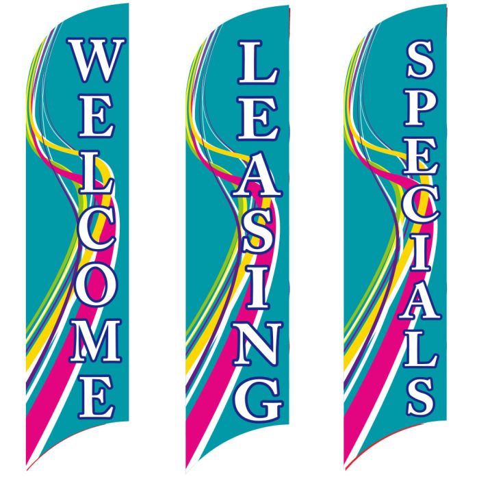 Wave Flags - Teal Swirl