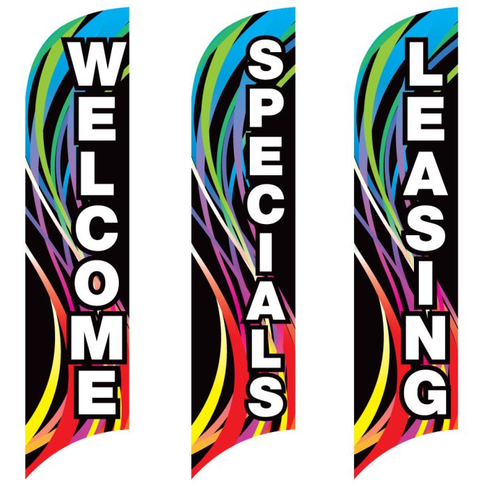 Wave Flags - Neon Swirl