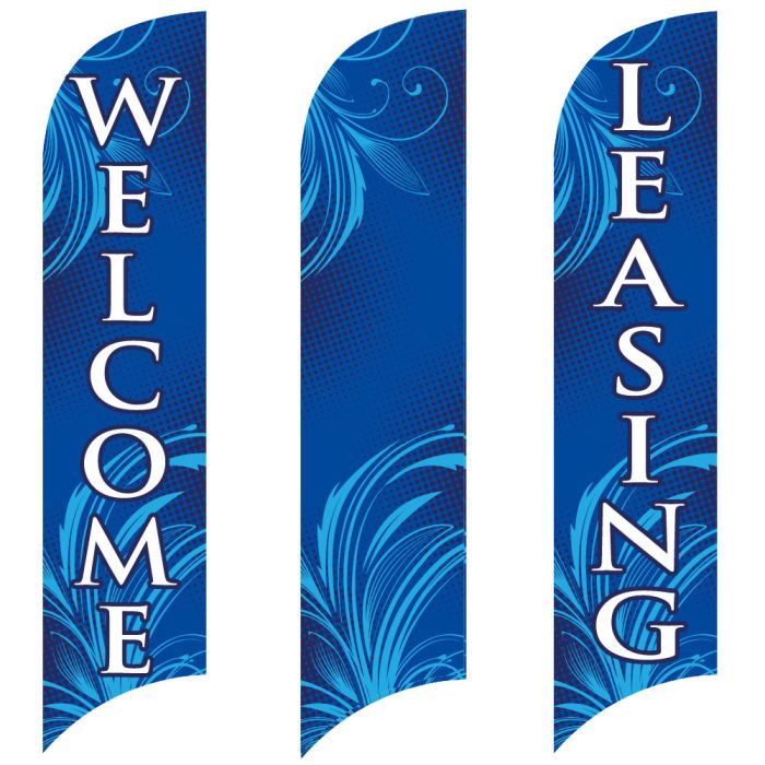 Wave Flags - Blue Flourish 