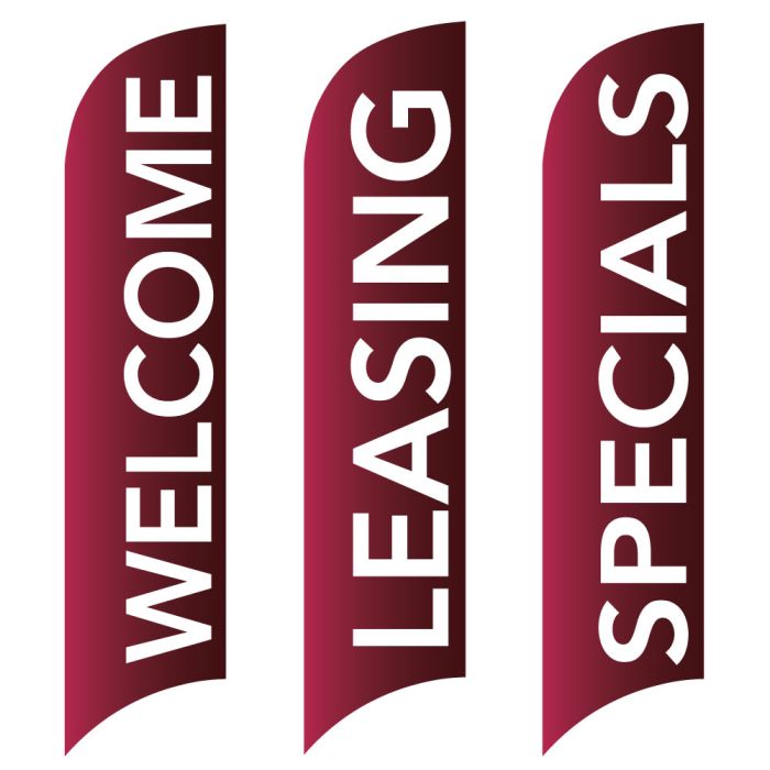 Message Wave Flags - Burgundy Message 
