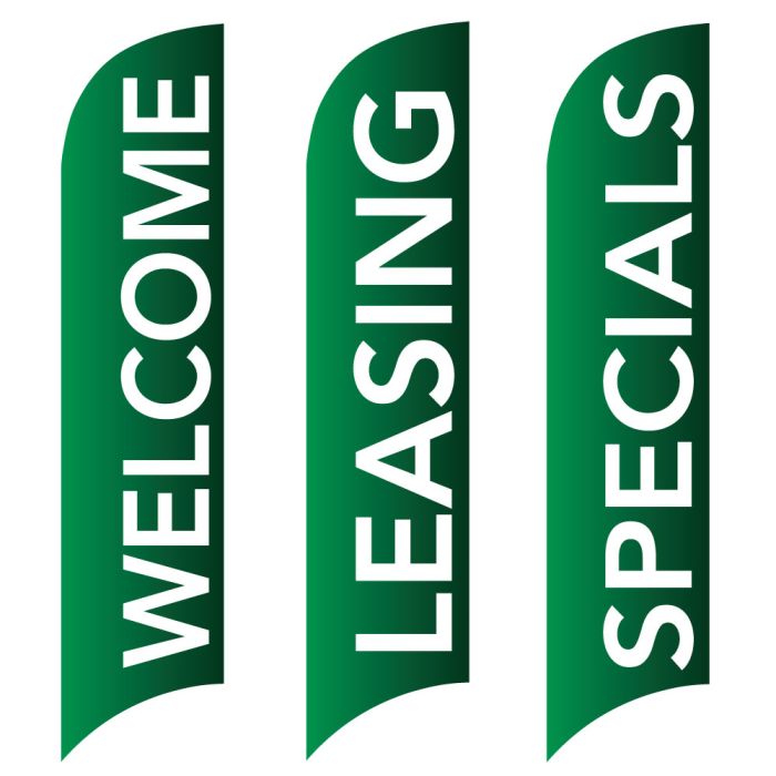 Message Wave Flags - Dark Green 