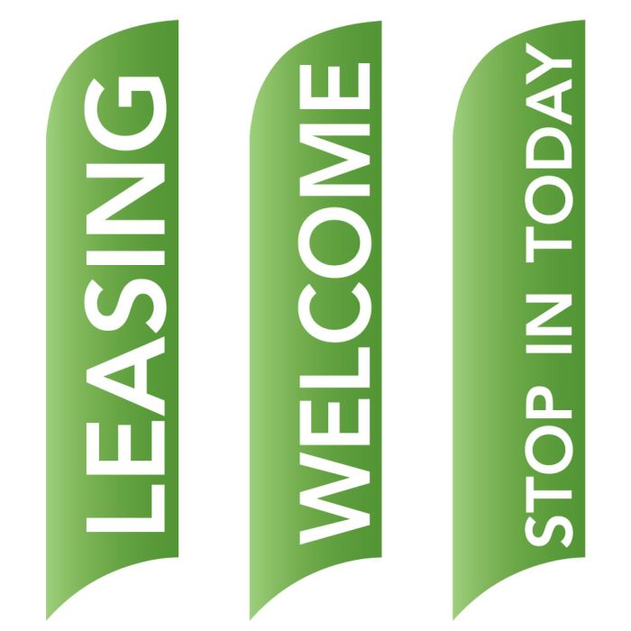 Message Wave Flags - Lime Green