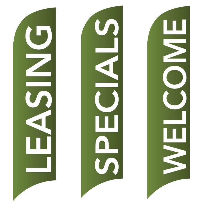 Message Wave Flags - Sage Green