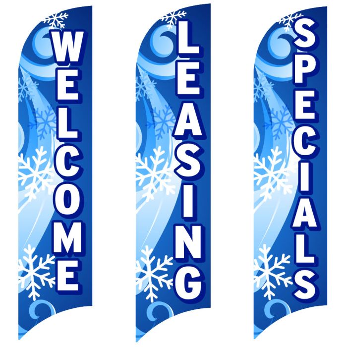 Holiday wave Flags - Winter Swirl