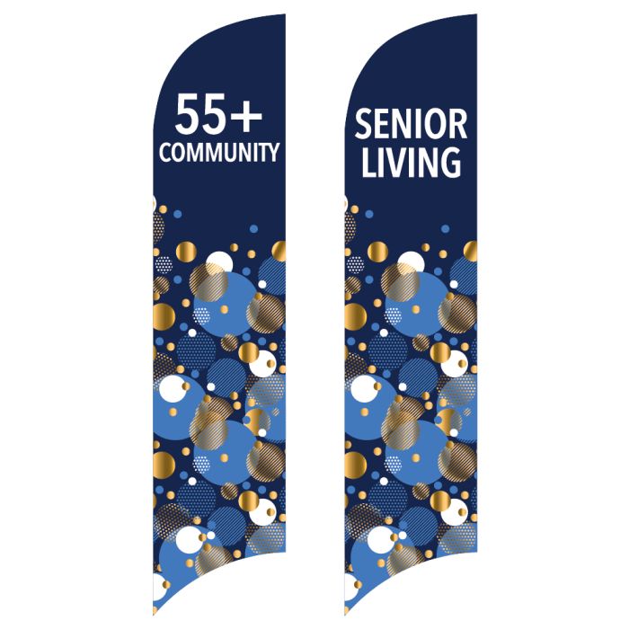 Senior Community Metallic Confetti Wave Flags