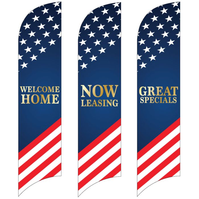 Wave Flags - Red and Blue