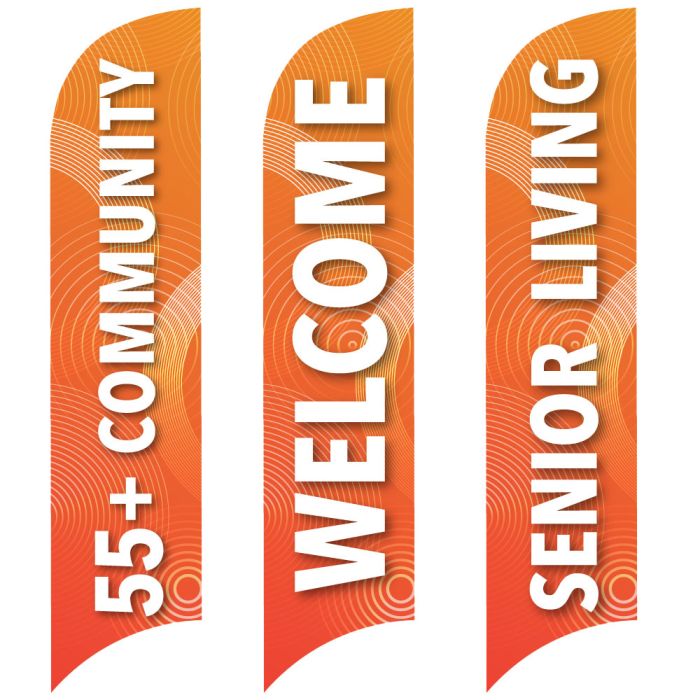 Senior Community Wave Flags - Abstract