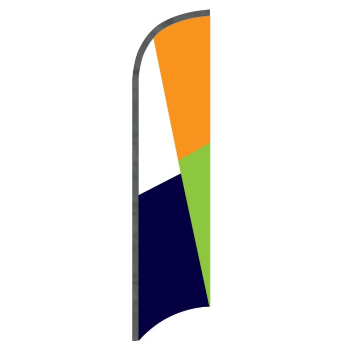 Wave Flag - Navy, Lime, Orange and White