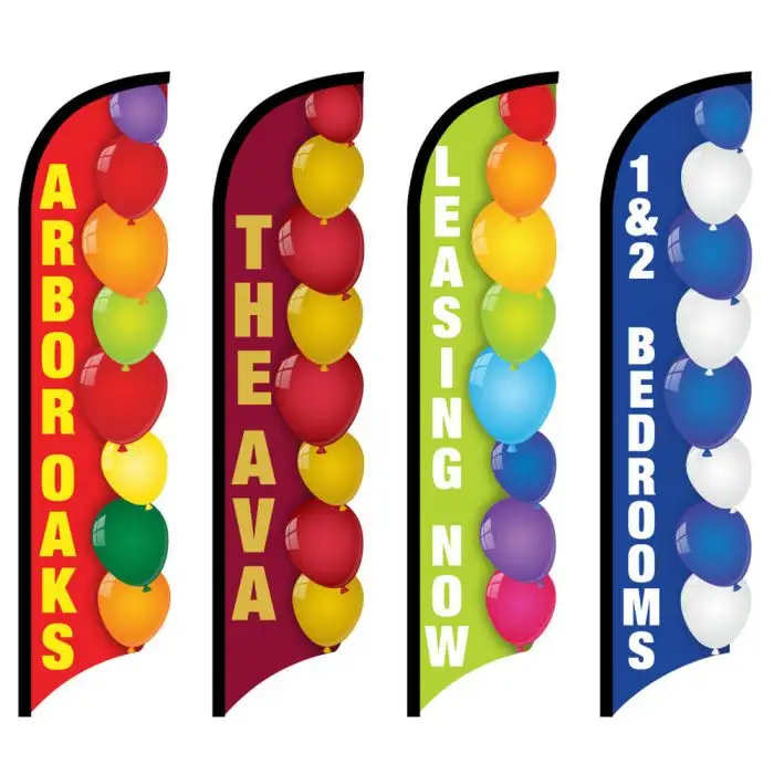 Custom 3D Wave Flag - Balloons