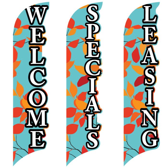 3D Wave Flags - Autumn Abstract