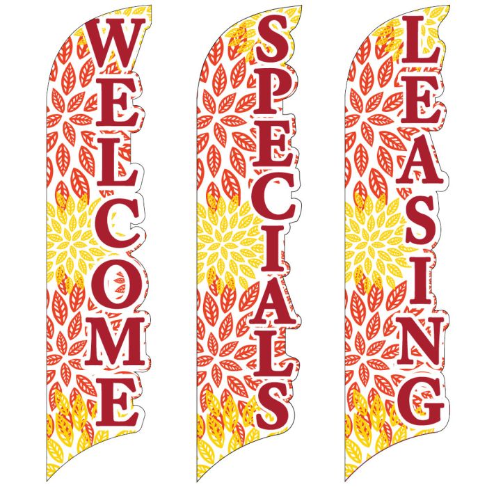 3D Wave Flags - Autumn Blooms