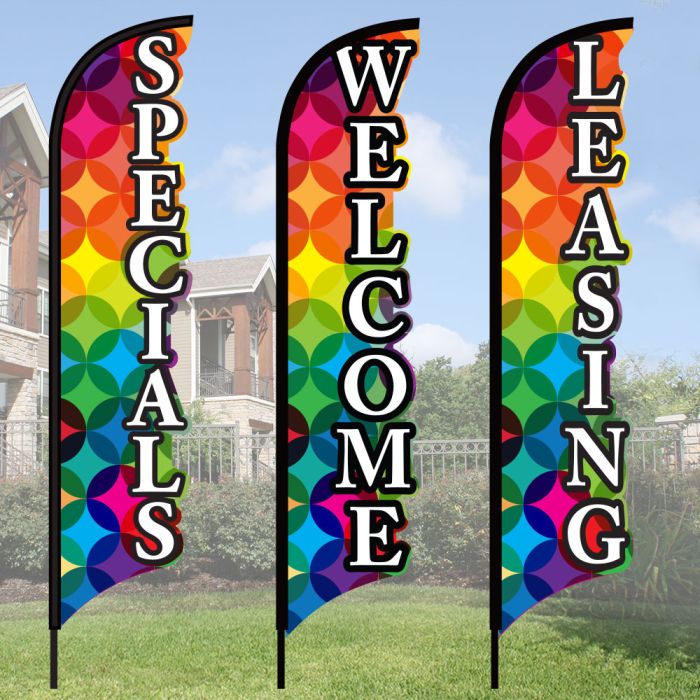 3D Wave Flag Kits - Retro Circles