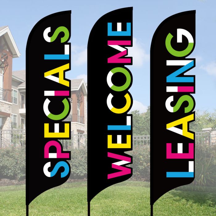 3D Wave Flag Kits - Neon Letters