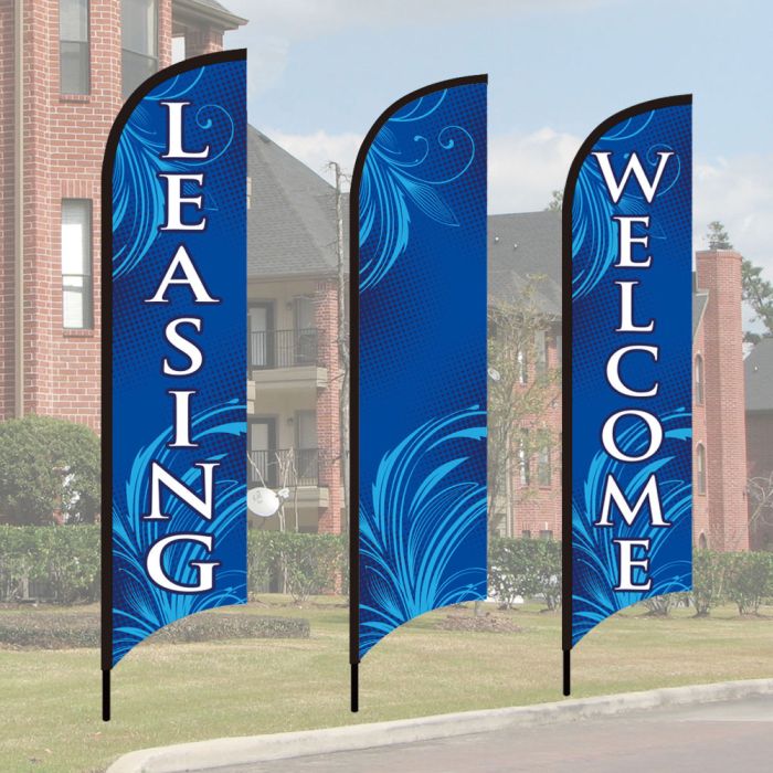 Wave Flag Kits - Blue Flourish 