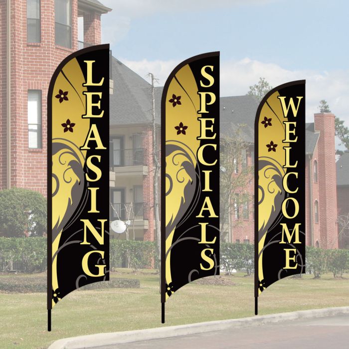 Wave Flag Kits - Elegant Swirl - Black