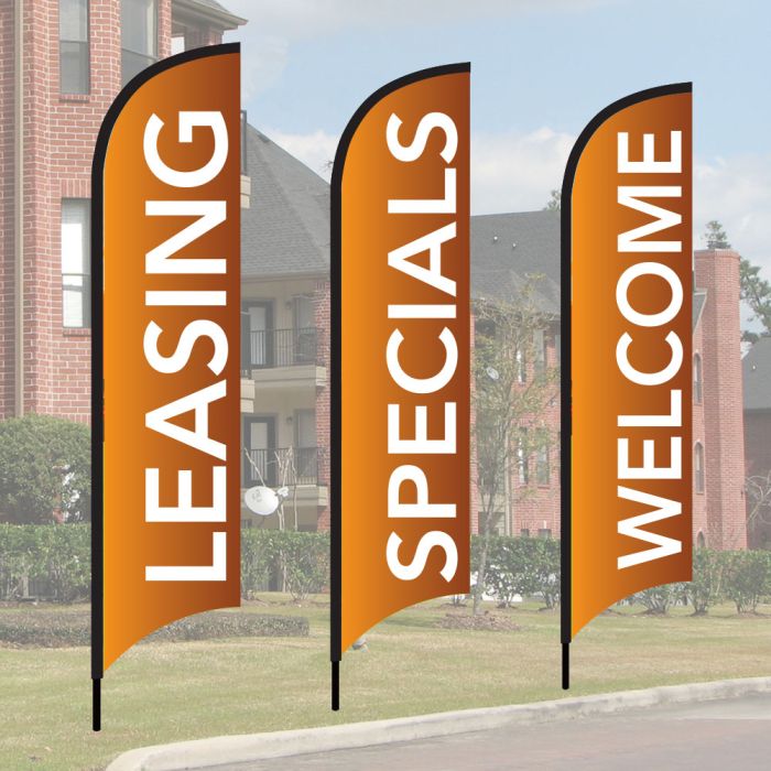 Message Wave Flag Kits - Burnt Orange