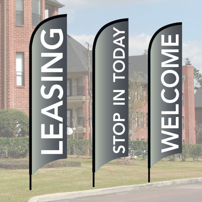 Message Wave Flag Kits - Gray