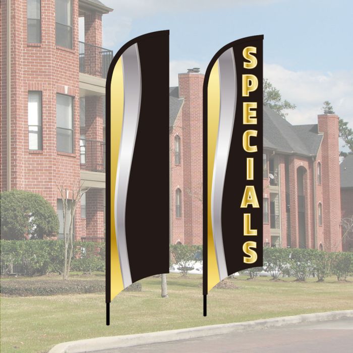  Metallic Wave Flag Kits - Black Gold
              