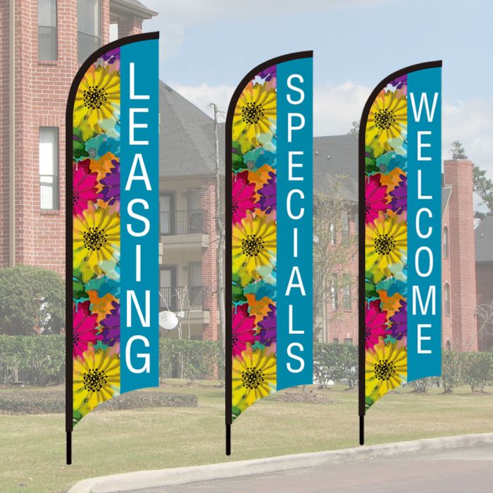 Wave Flag Kits - Watercolor Daisies