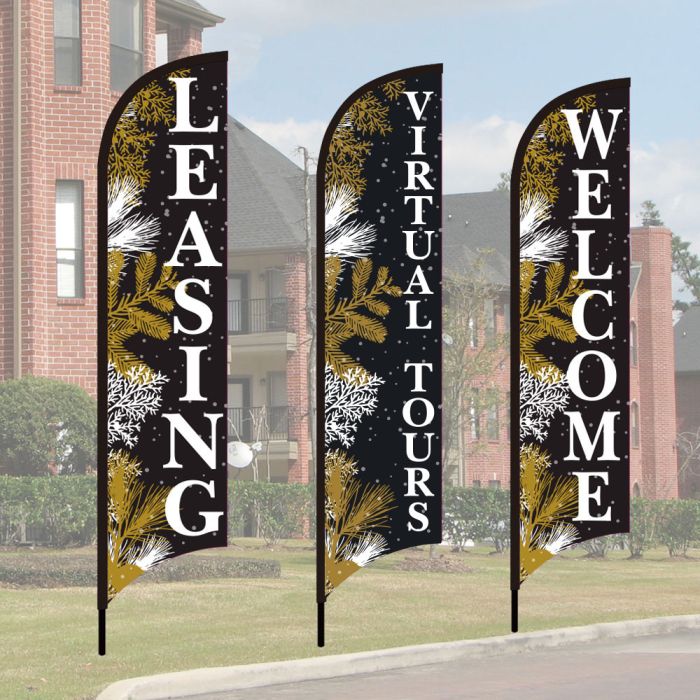 Holiday Wave Flag Kits - Metallic Winter