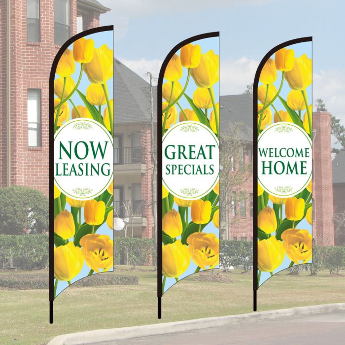 Wave Flag Kits - Yellow Tulips