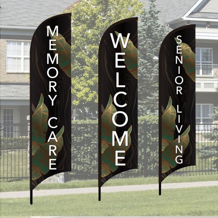 Senior Community Wave Flag Kits - Gold Leaf