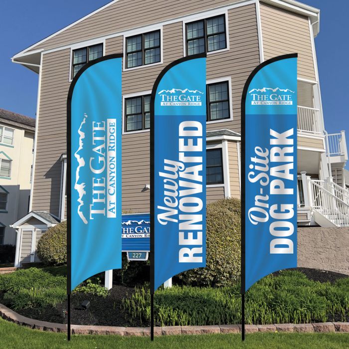 Use Custom Wave Flag Kits to brand your property while showcasing your new amenities.
