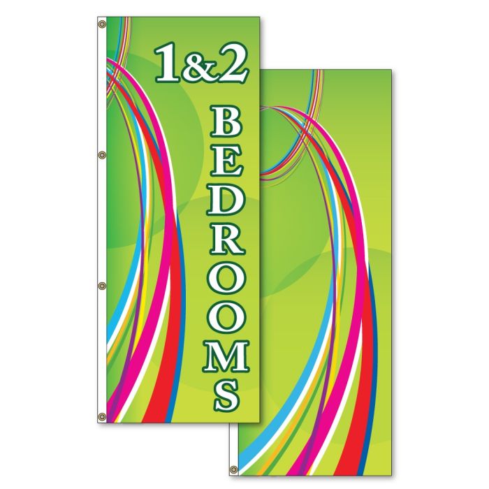 Green Swirl Vertical Flags for apartment communities