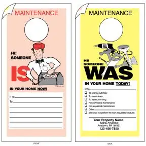Imprinted Maintenance Door Hanger - Pink