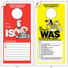 Maintenance Door Hanger for Service Requests