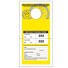 Temporary Parking Permits - Detachable