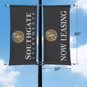 Full Color Custom Boulevard Pole Banners - 2 Sided - 2.5' x 5'