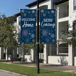 Pole Banners - Winter Snowflakes