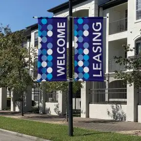 Pole Banners - Blue Dots
