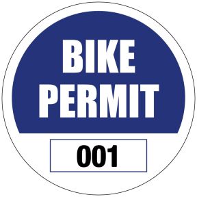 Bike Permit Stickers - Outside Adhesive - Circle