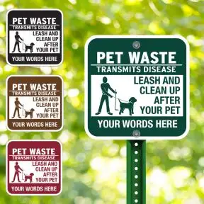 Custom Aluminum Signs - 12" X 12" Pet Signs