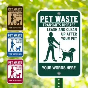 Custom Aluminum Signs - 12" x 18" Pet Signs