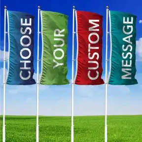 Semi-Custom Vertical Flag with Personalized Side Message