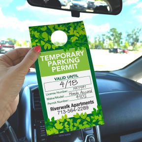 Temporary Parking Permit with Personalization - Leaves
