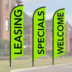 Message Wave Flag Kits - Neon Green