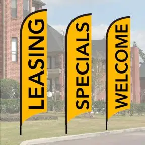 Message Wave Flag Kits - Neon Orange