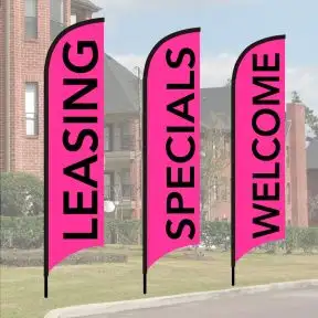 Message Wave Flag Kits - Neon Pink