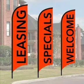 Message Wave Flag Kits - Neon Red