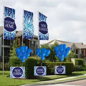 Winter Budget Vertical Flags and Balloons Curb Appeal Kit