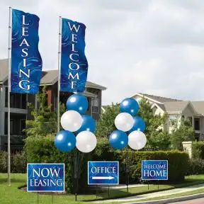 Winter Vertical Flag and Balloons Curb Appeal Kit