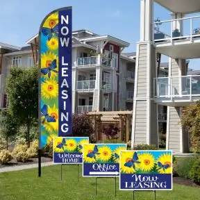 Spring and Summer Starter Budget Wave Flag Curb Appeal Kit