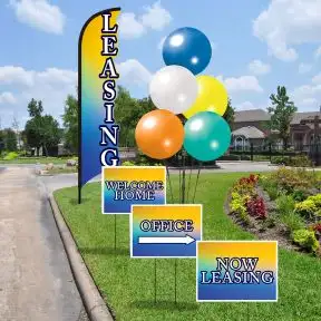 Spring and Summer 3D Wave Flag and Balloon Curb Appeal Kits