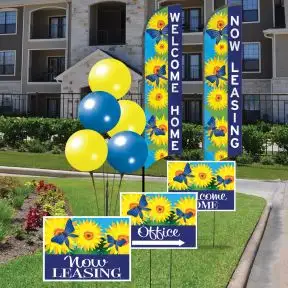 Spring and Summer Two Wave Flag Curb Appeal Kit 